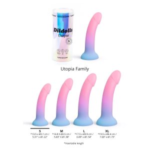 Gamme Dildolls Utopia Love to Love en silicone liquide, toutes tailles disponibles